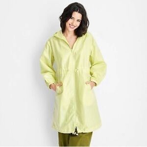 NWT Future Collective Women's Cinch Waist Hooded Jacket Lime